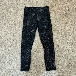 Zyia Light and Tight Black and Silver High Rise Leggings size 8-10